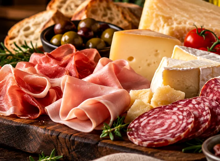 Surtido gastronómico de fiambres y quesos